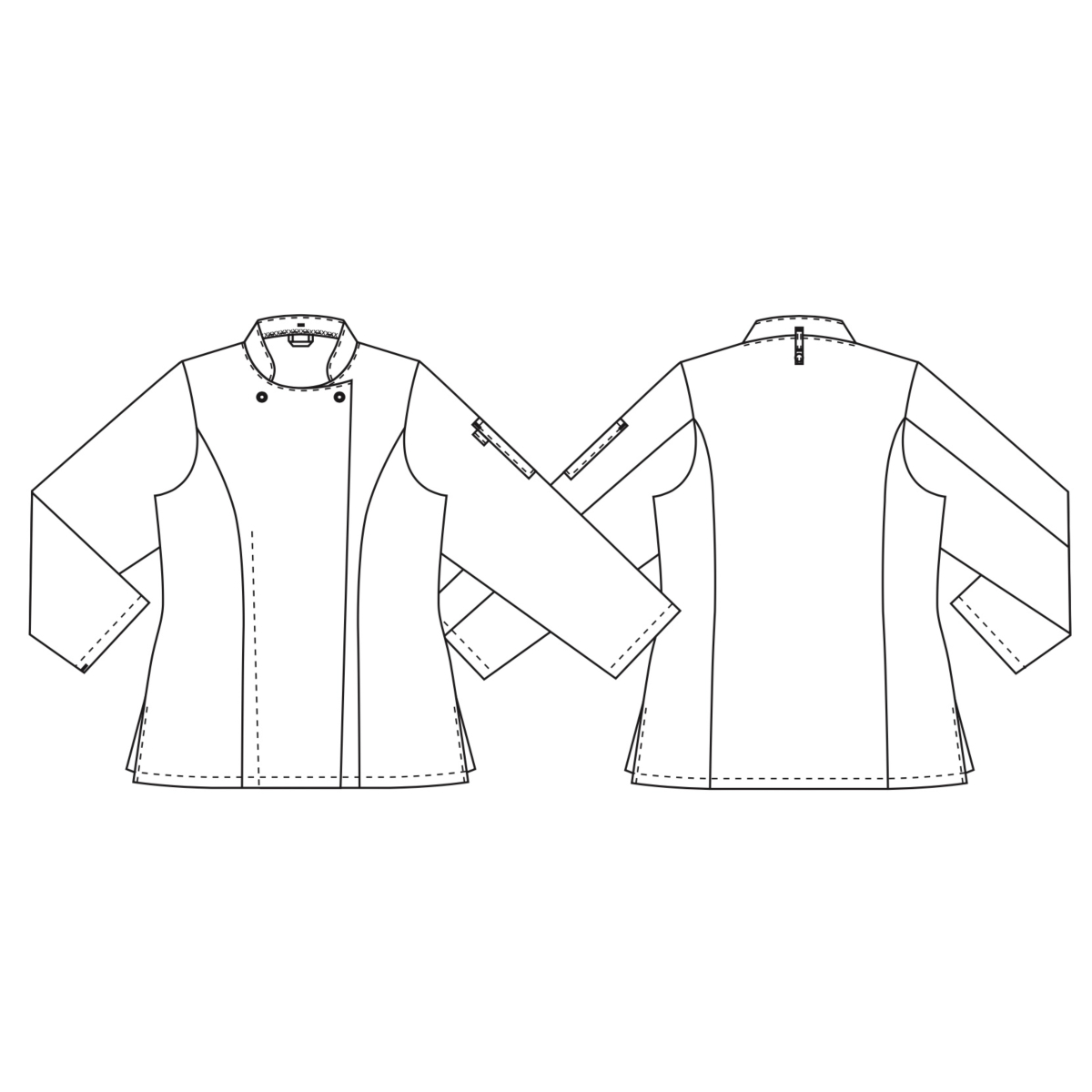 Dame kokkejakke, Taste