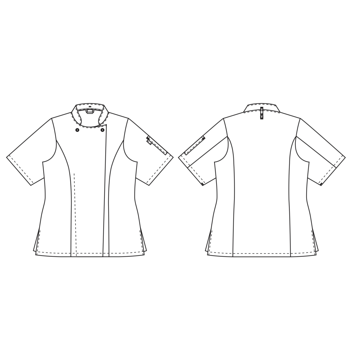 Dame kokkejakke, Taste