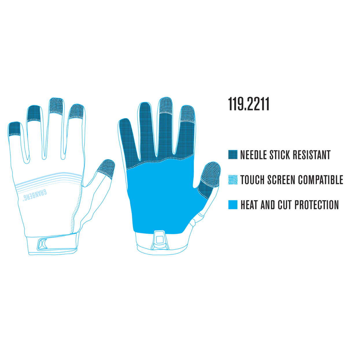 Taktiske nåleresistente handsker, 6 par