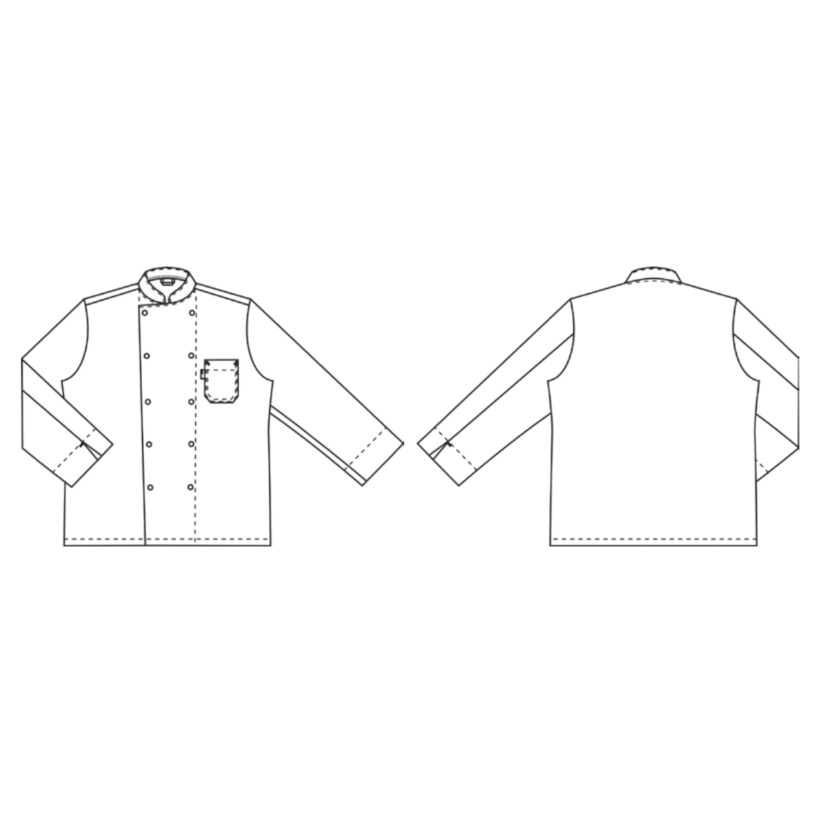 Kokkejakke m. trykknapper og manchet, Delight