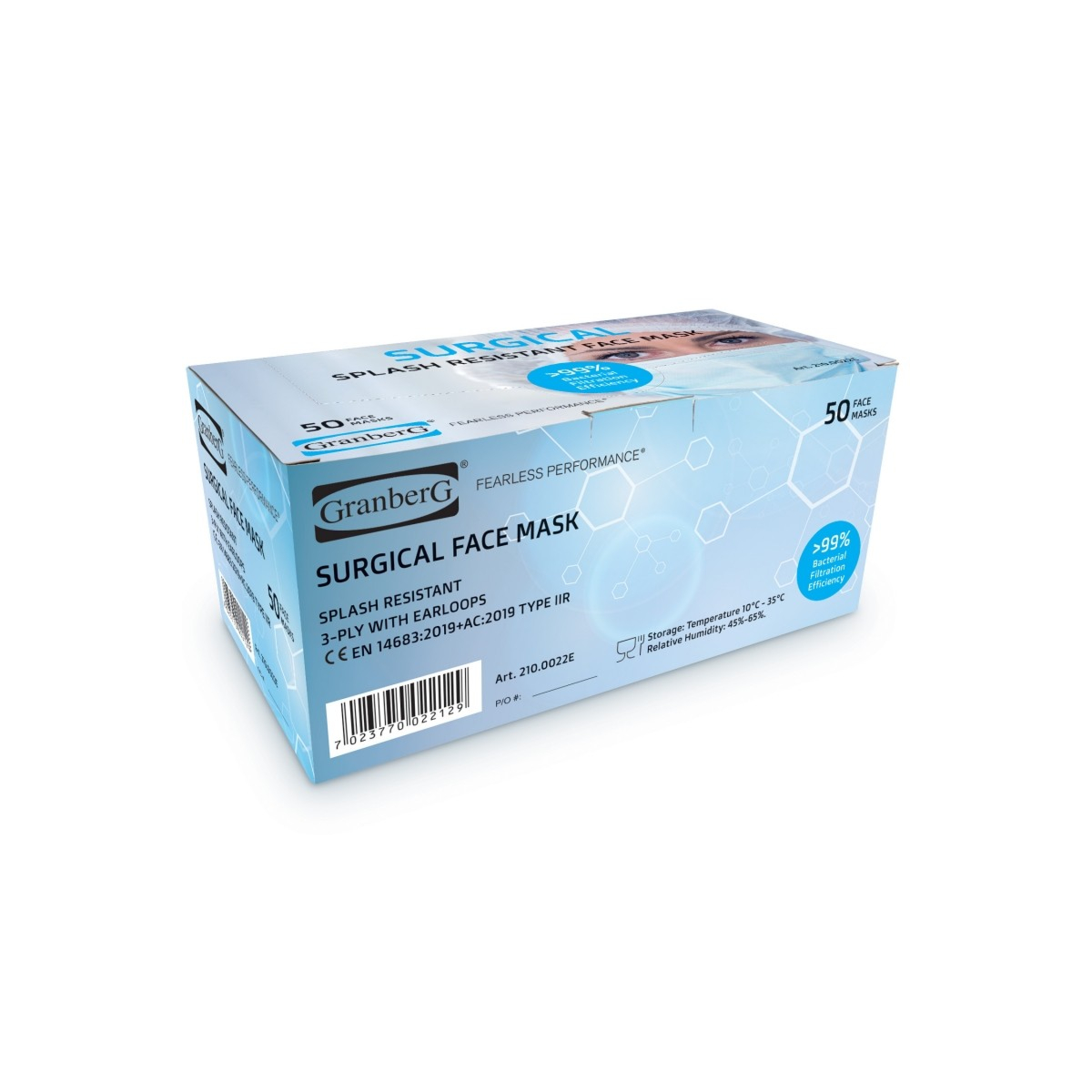 Kirurgiske ansigtsmasker, 50-pak