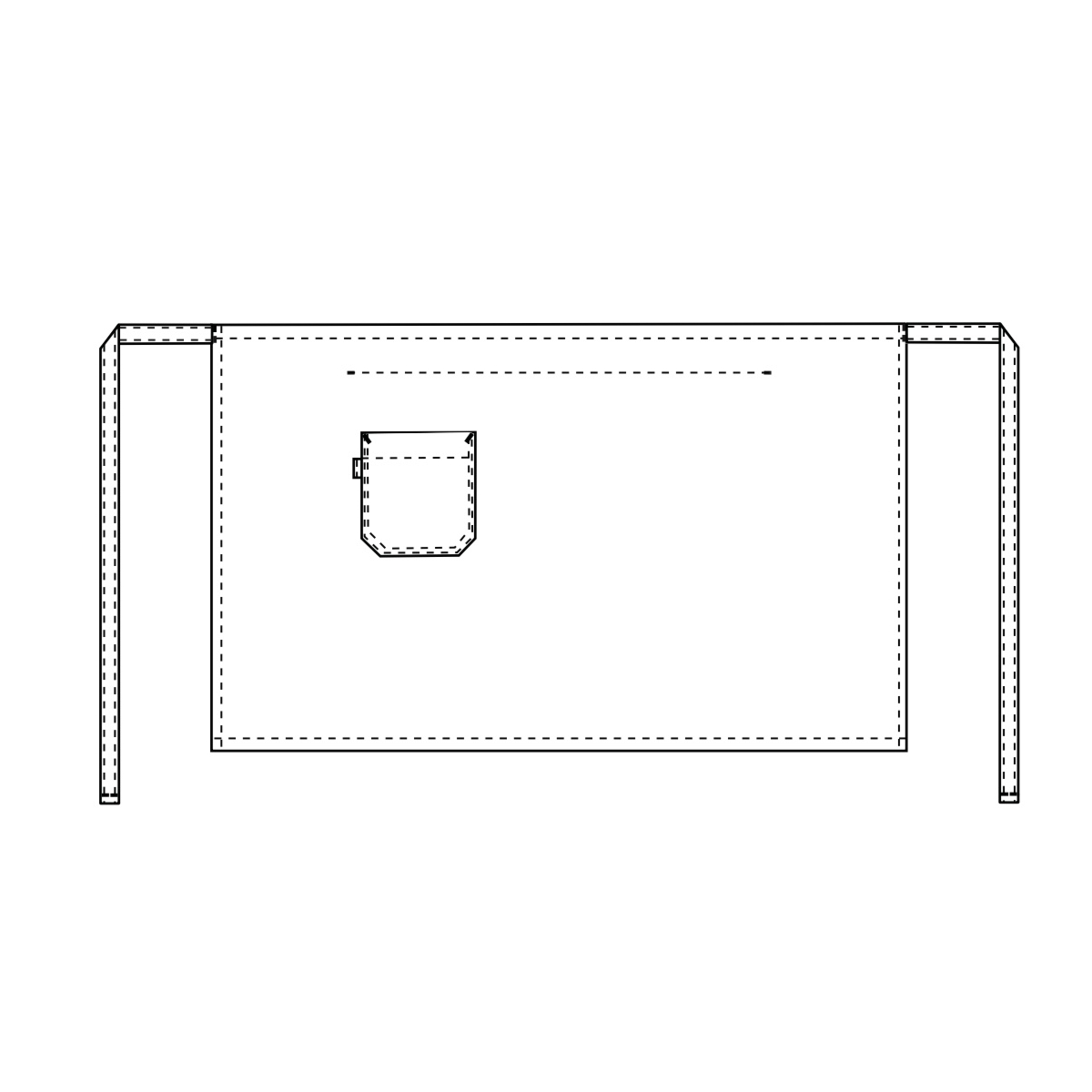 Forklæde med lomme på højre lår, Pick-up