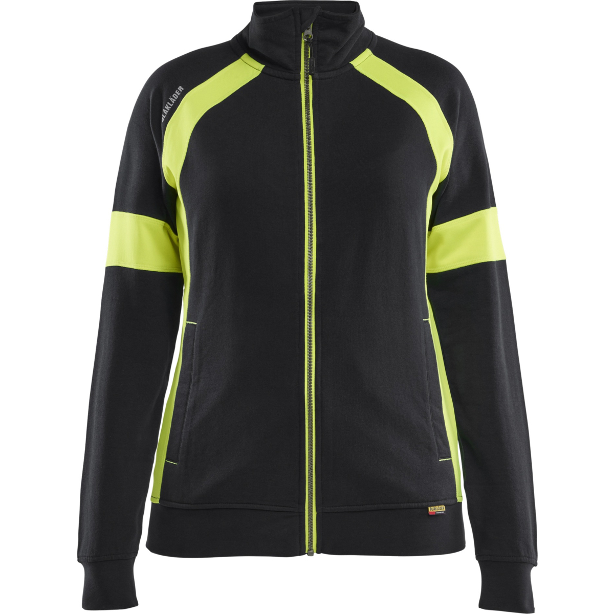 Dame sweatshirt med Hi-vis fuld lynlås