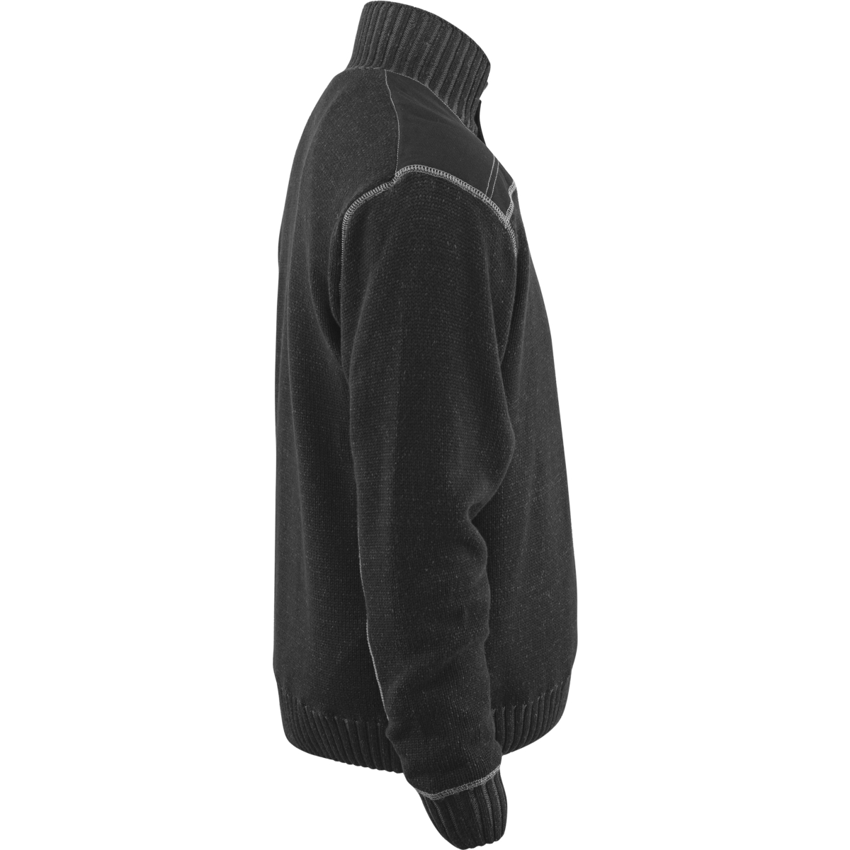 Strikket trøje med halv lynlås