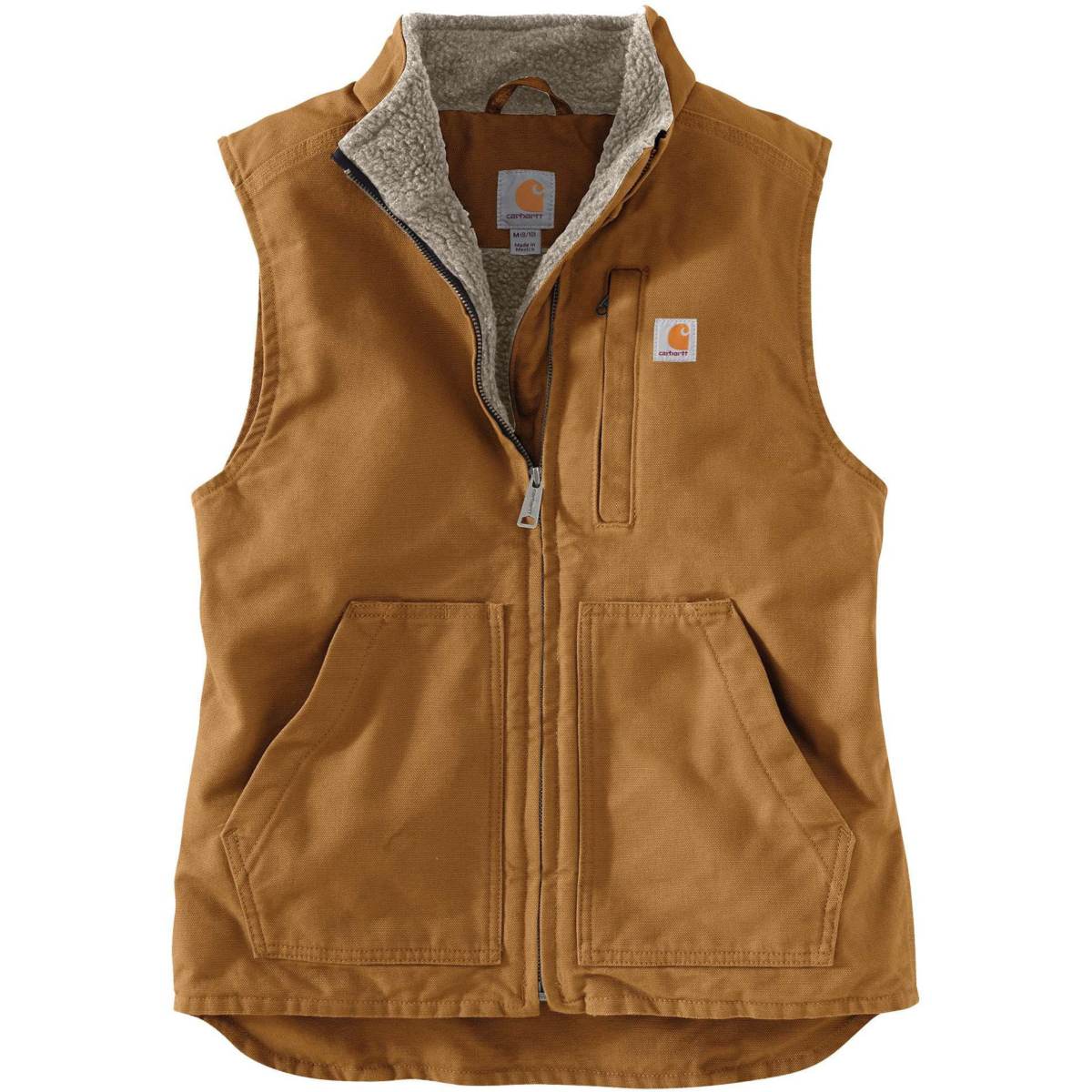 Afslappet pasform vasket and sherpa foret mock-neck vest