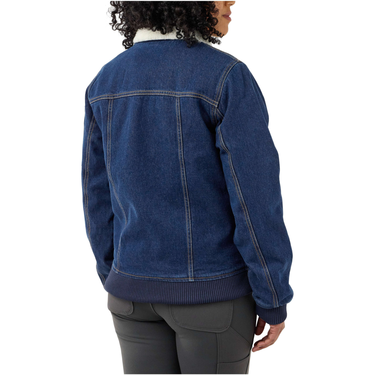 Robust flex® afslappet pasform denim sherpa-foret jakke