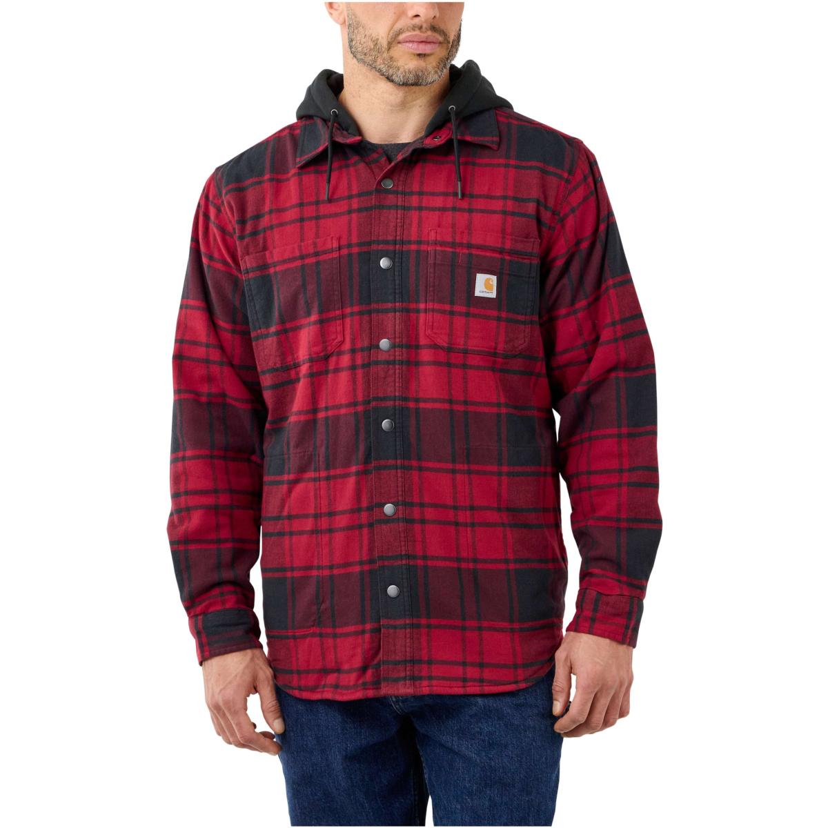 Robust flex® afslappet pasform flannel fleece foret hættetrøjejakke