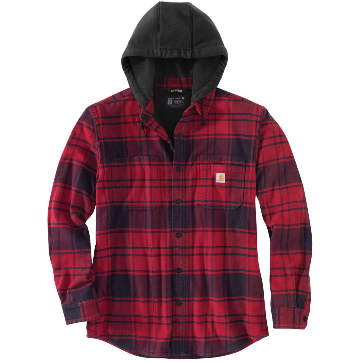 Robust flex® afslappet pasform flannel fleece foret hættetrøjejakke