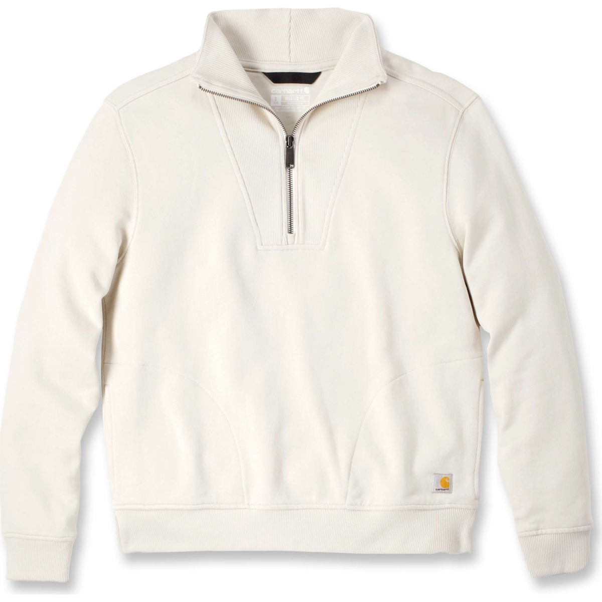 Afslappet pasform midweight sweatshirt med halv lynlås