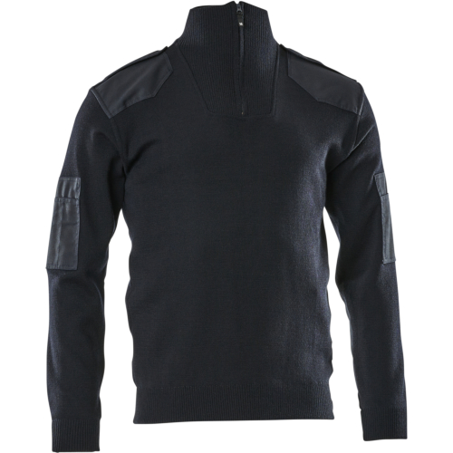 Strikket trøje med halv lynlås