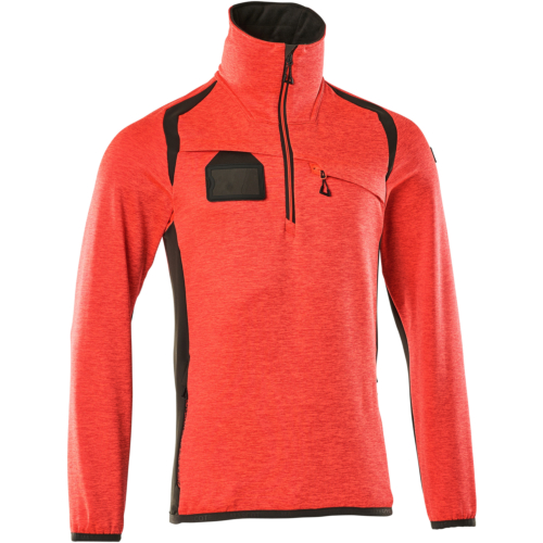 Fleecetrøje med halv lynlås