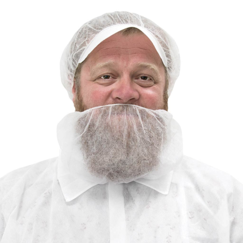 Skægbetræk, hvid, 100 stk