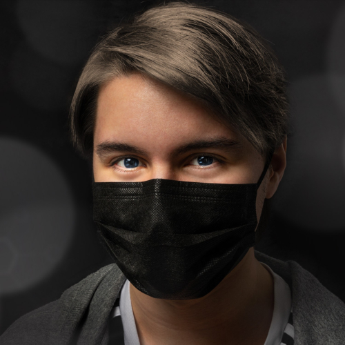 Sorte kirurgiske ansigtsmasker, 50-pak