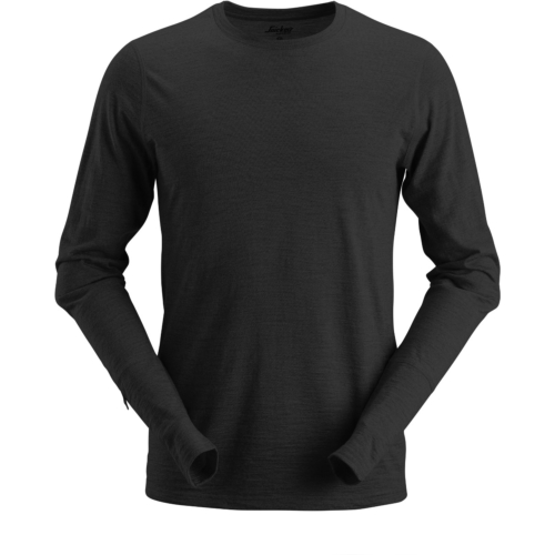 Langærmet uld T-shirt