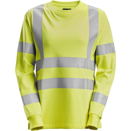 Flammehæmmende High-Vis langærmet dame T-shirt, klasse 3/2