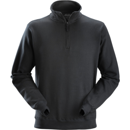 Sweatshirt med kort lynlås