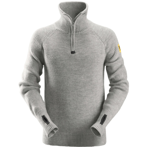 Uldtrøje med ½ lynlås