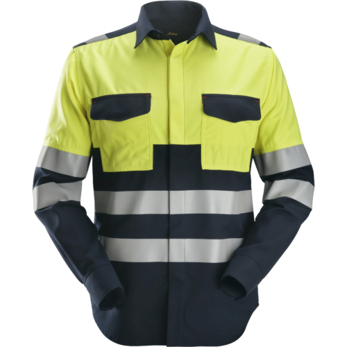 Flammehæmmende High-Vis langærmet skjorte, klasse 1