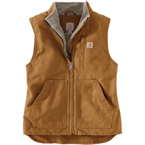Afslappet pasform vasket and sherpa foret mock-neck vest