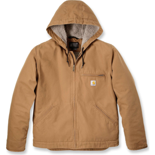 Afslappet pasform Washed Duck Sherpa-foret jakke